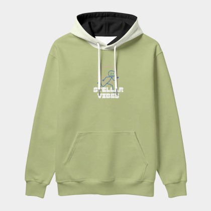 Stellar Vibes Thick Hoodie - Cosmic Green Fleece Lining | Mmogeng