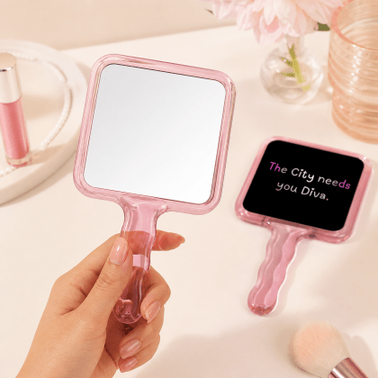 Cute Rainbow Handheld Makeup Mirror
